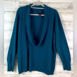 Lane Bryant Teal Cowl Neck Sweater 14/16
